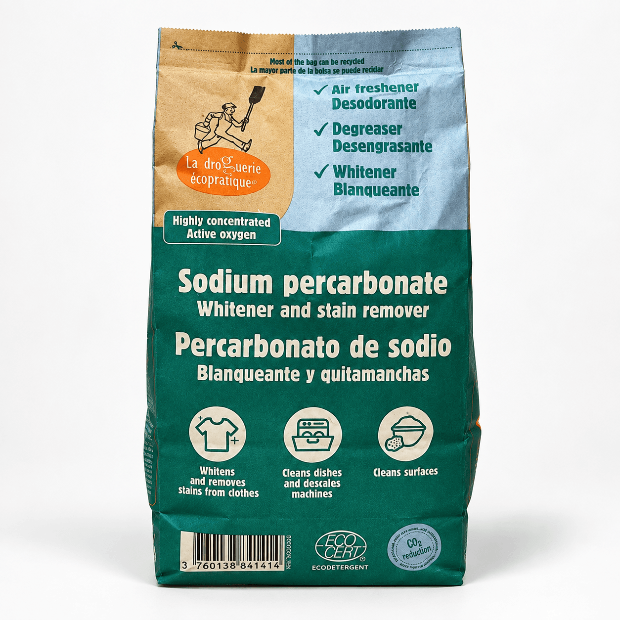 Natrijev perkarbonat 1 kg – embalaža Embalaža natrijevega perkarbonata 1 kg z aktivnim kisikom
