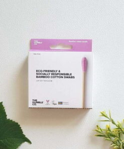 Vatirane biorazgradljive palčke za ušesa roza - bambus in bombaž