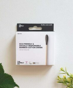 Vatirane biorazgradljive palčke za ušesa črna - bambus in bombaž